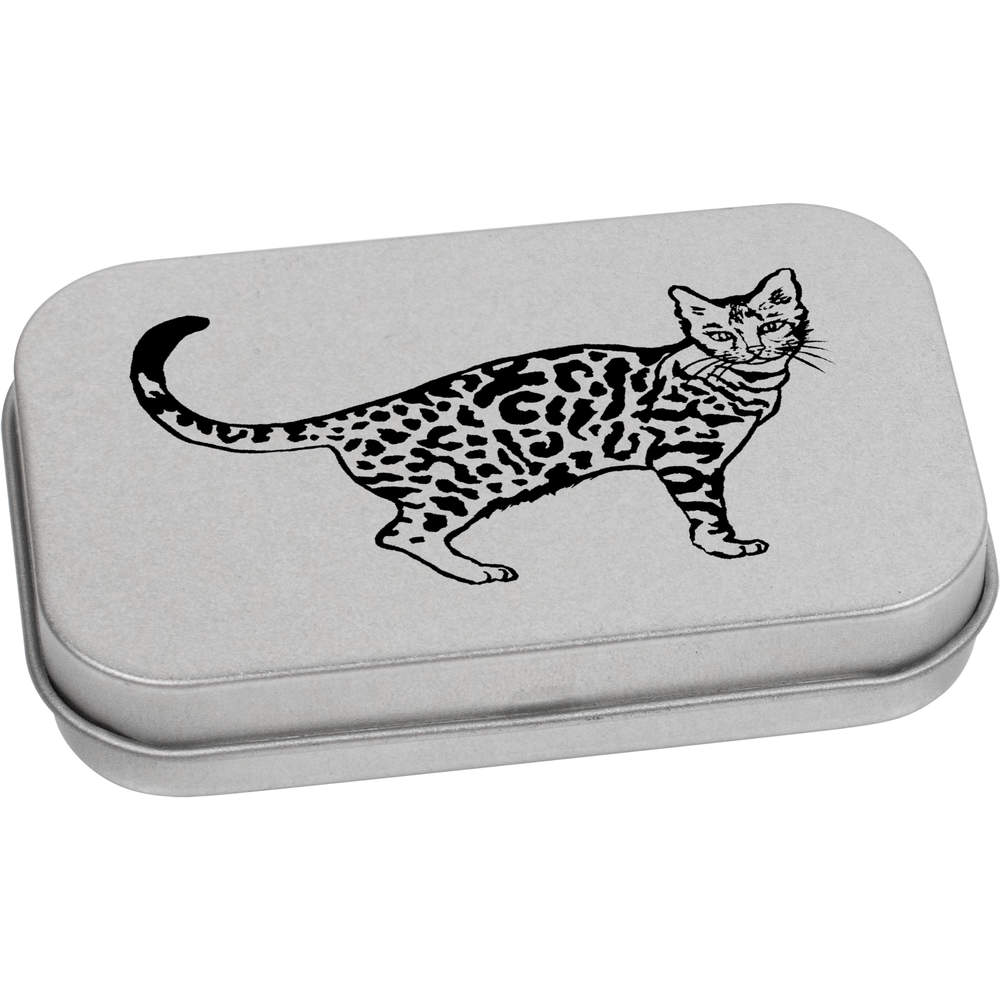'Bengal Cat' Metal Hinged Tin / Storage Box (TT019697)