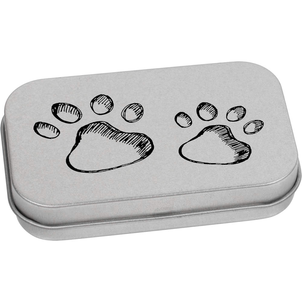 'Paw Prints' Metal Hinged Tin / Storage Box (TT019887)