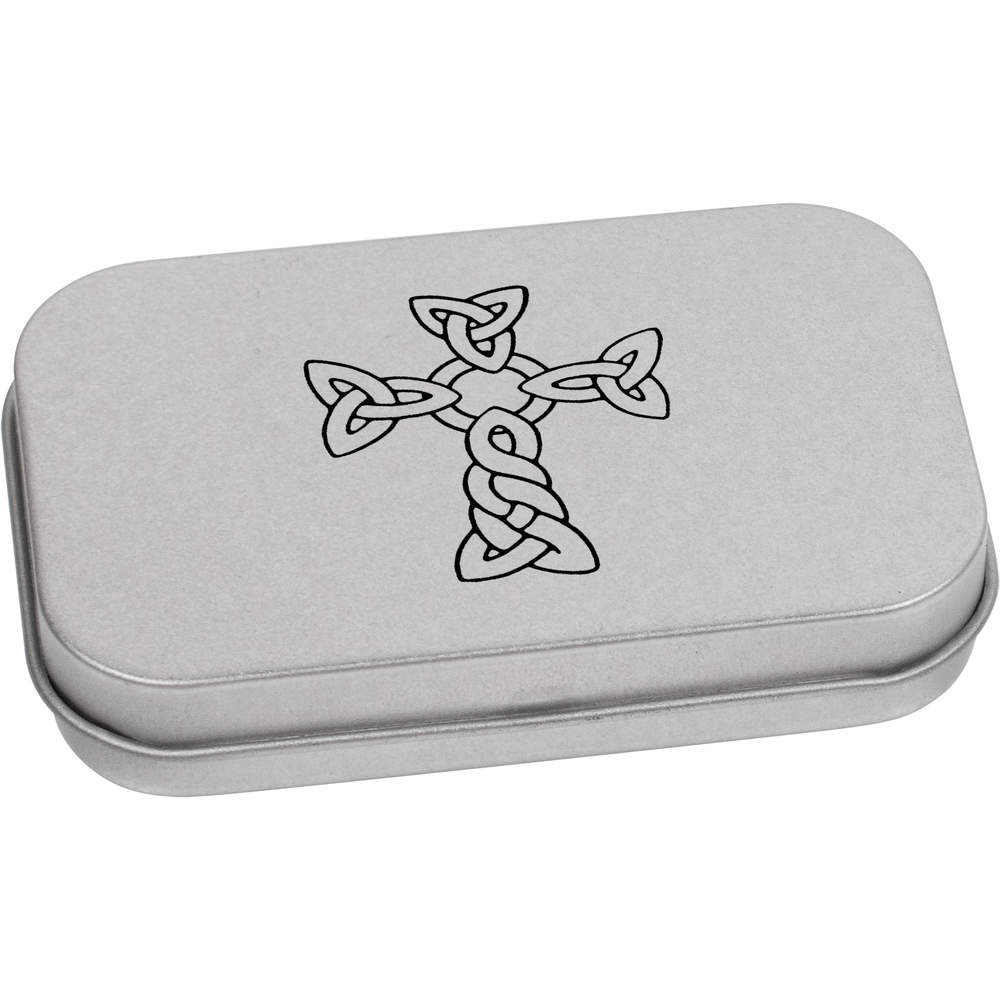 'Celtic Cross' Storage / Stationery Tin - Metal Hinged Keepsake Box for Stationery, Crafts, Sweets and Gifts (TT019940)