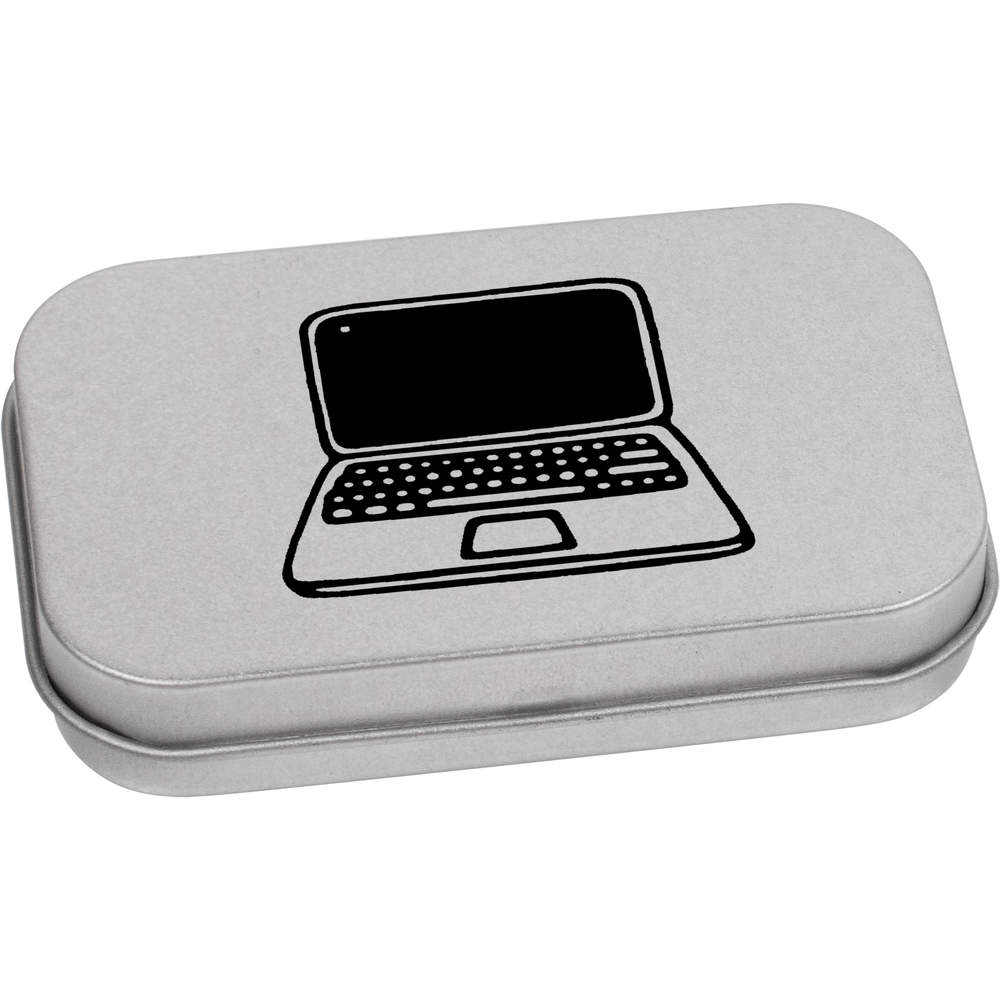 80mm 'Laptop' Metal Hinged Tin / Storage Box (TT00091949)
