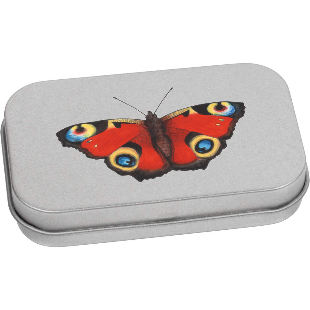 'Peacock Butterfly' Metal Hinged Tin / Storage Box (TT021093)