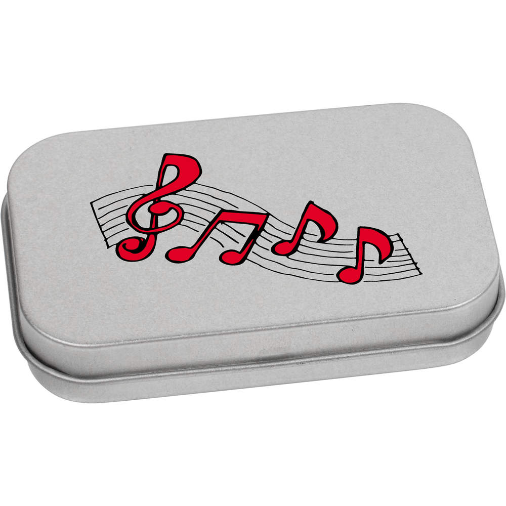 'Musical Notes' Metal Hinged Tin / Storage Box (TT021762)