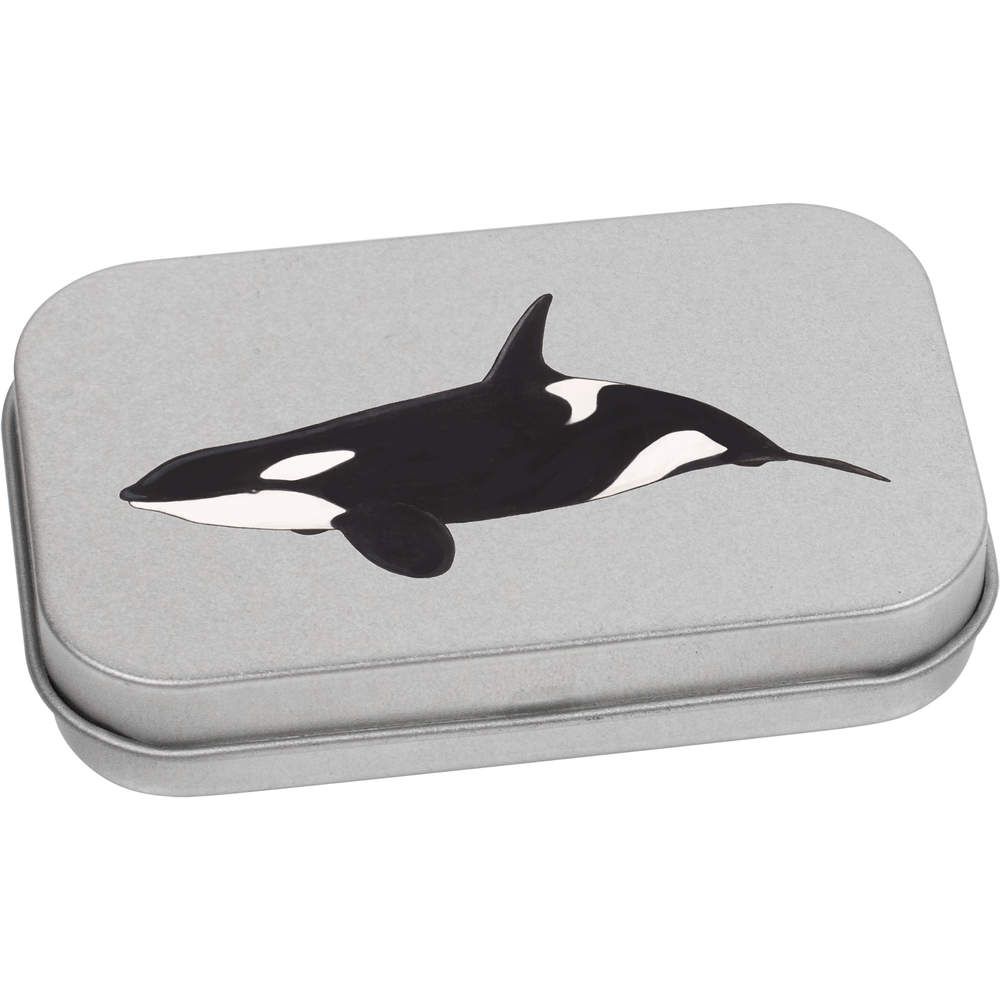 80mm 'Killer Whale' Metal Hinged Tin / Storage Box (TT00097131)