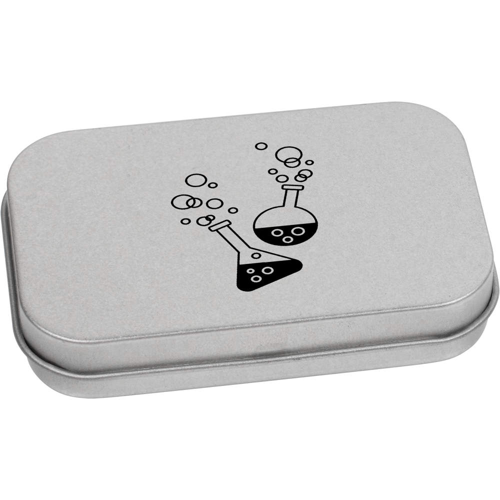 'Science Chemicals' Metal Hinged Storage Tin - 80mm x 50mm - Keepsake Box for Stationery, Crafts, Sweets and Small Gifts (TT00097143)