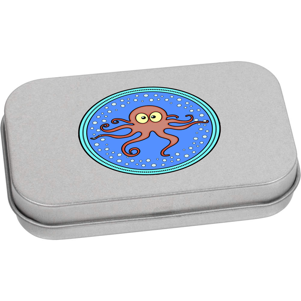 'Funny Octopus' Metal Hinged Tin / Storage Box (TT022158)