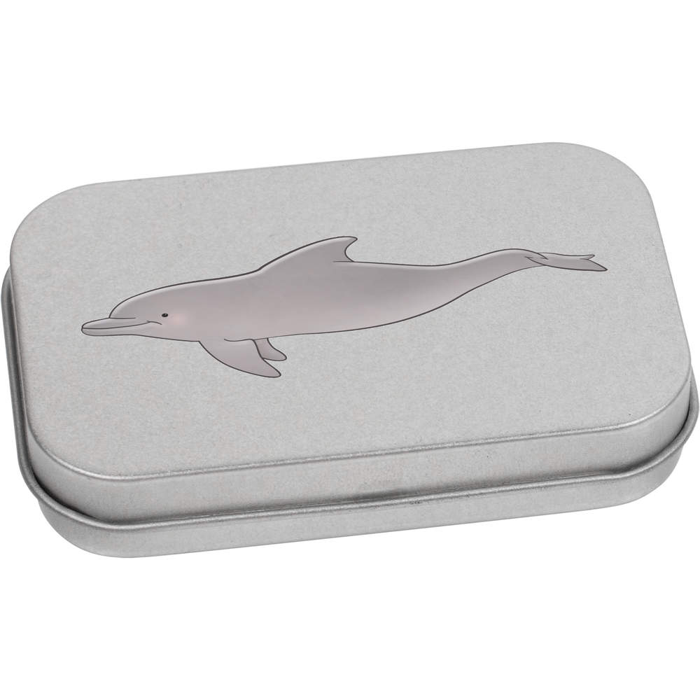 'Dolphin' Storage / Stationery Tin - Metal Hinged Keepsake Box for Stationery, Crafts, Sweets and Gifts (TT022738)