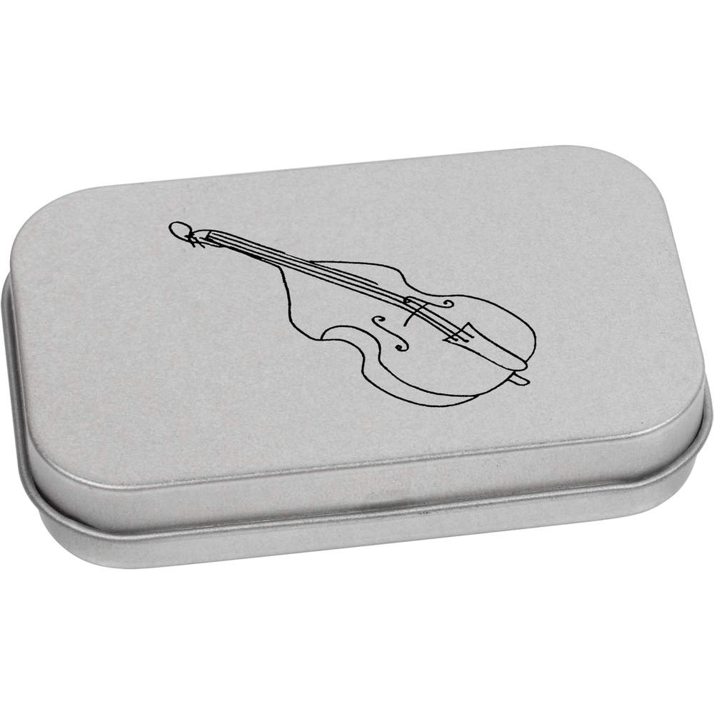 'Double Bass' Metal Hinged Tin / Storage Box (TT022803)