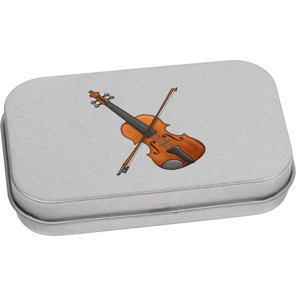 'Violin' Metal Hinged Tin / Storage Box (TT023792)