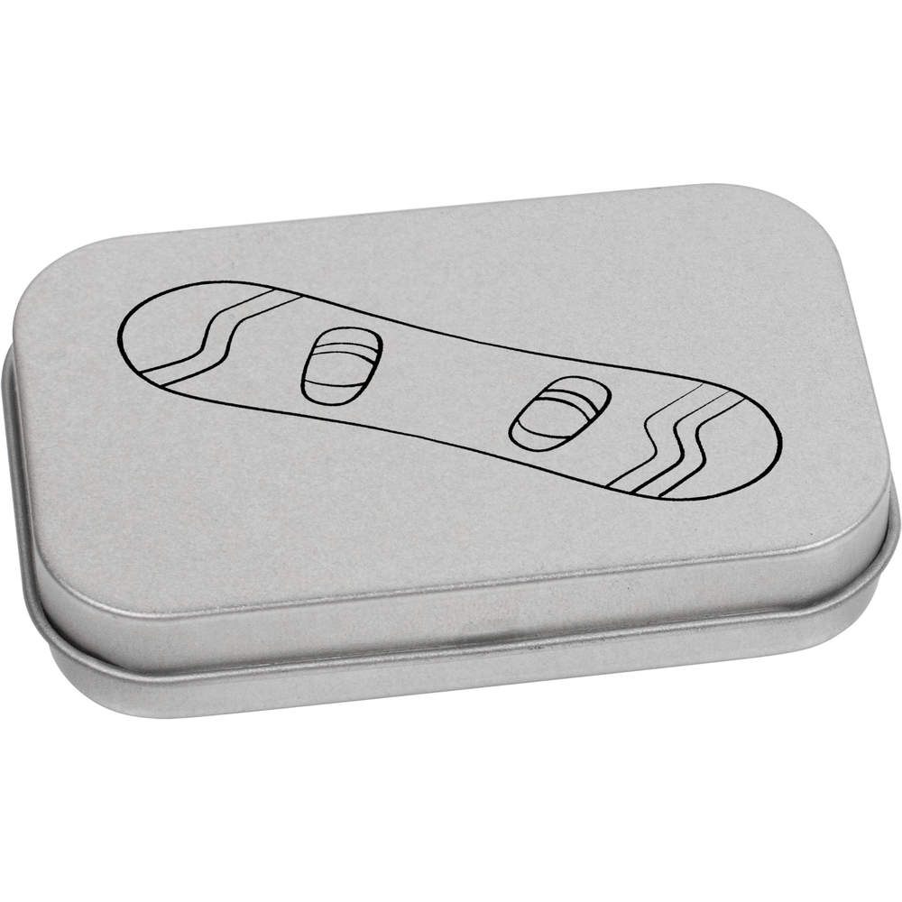 80mm 'Snowboard' Metal Hinged Tin / Storage Box (TT00109250)