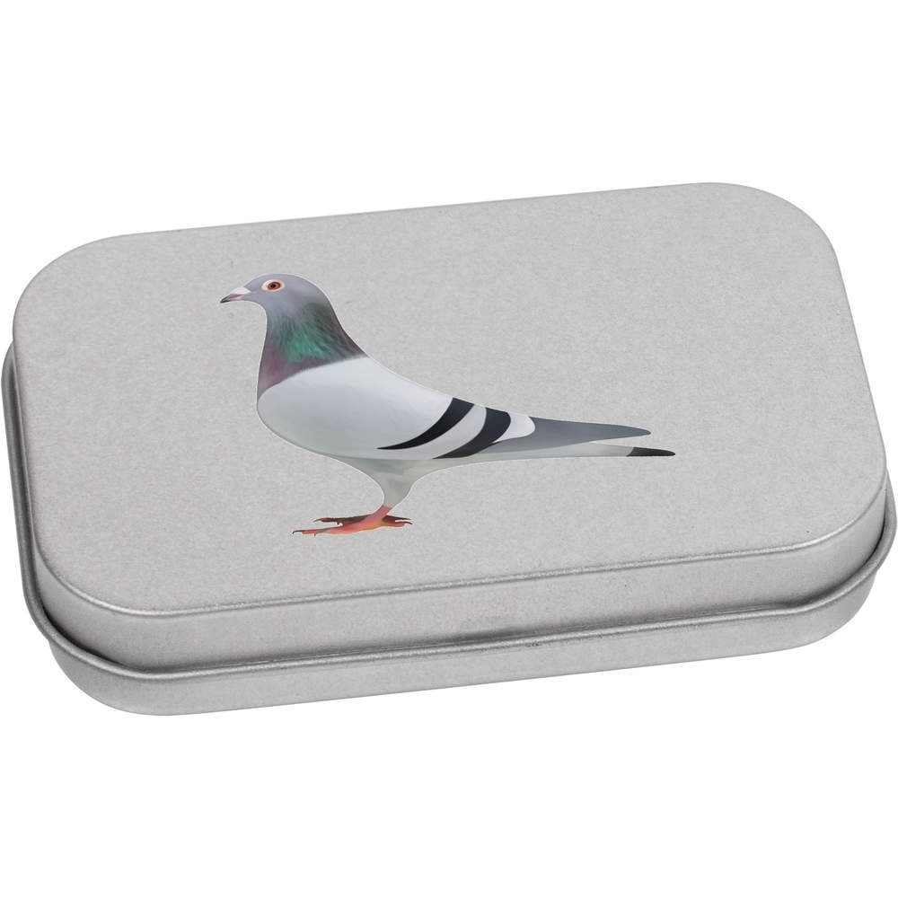 'Pigeon' Storage / Stationery Tin - Urban Dove Racing Fancy Illustration - Metal Hinged Keepsake Box for Stationery, Crafts, Sweets and Gifts (TT024195)