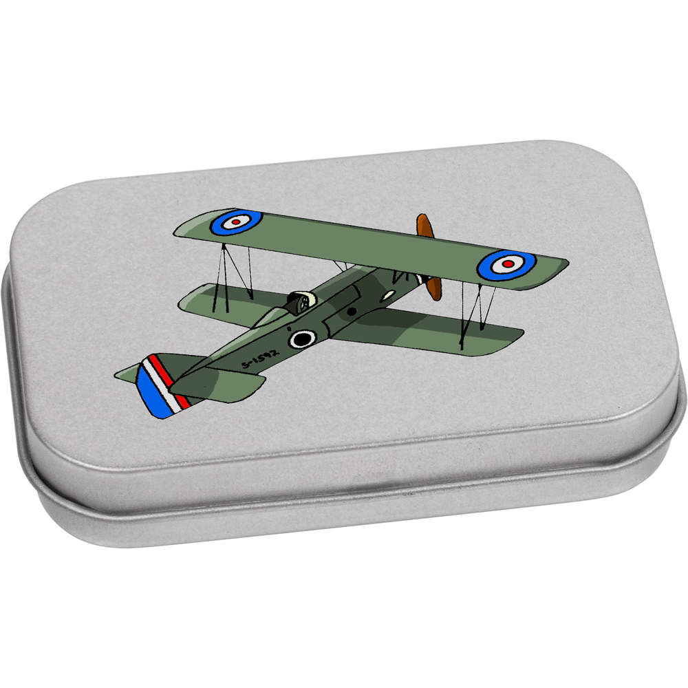 80mm 'WW2 Fighter Plane' Metal Hinged Tin / Storage Box (TT00113111)