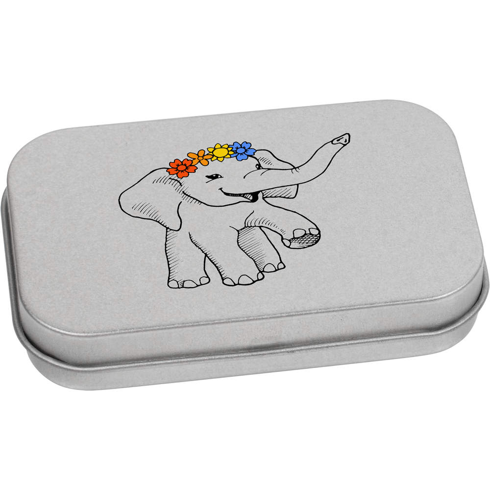 'Little Elephant ' Metal Hinged Tin / Storage Box (TT027562)