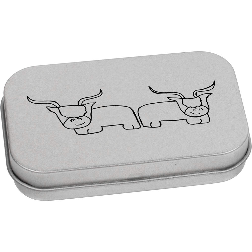 'Highland Cows' Metal Hinged Tin / Storage Box (TT028104)