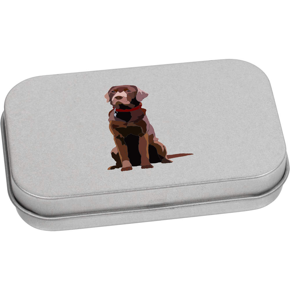 'Chocolate Labrador' Storage / Stationery Tin - Metal Hinged Keepsake Box for Stationery, Crafts, Sweets and Gifts (TT028401)