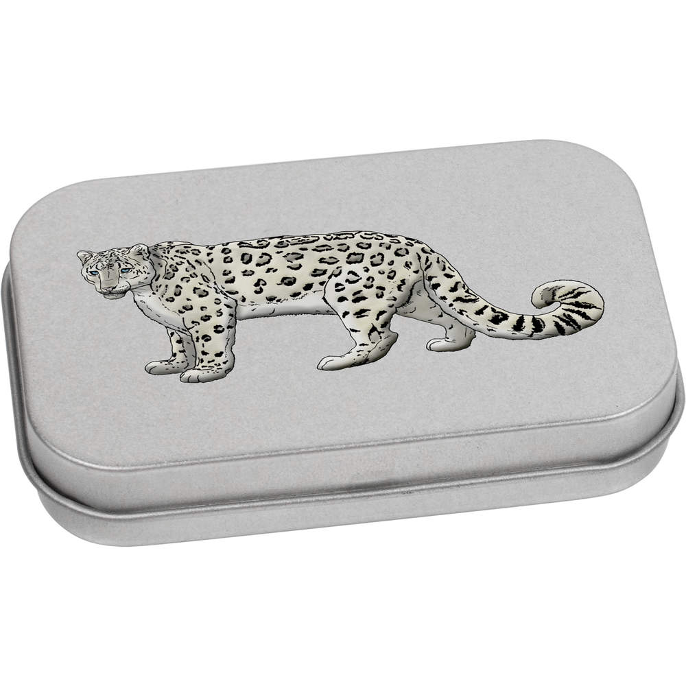 'Snow Leopard' Metal Hinged Tin / Storage Box (TT028636)