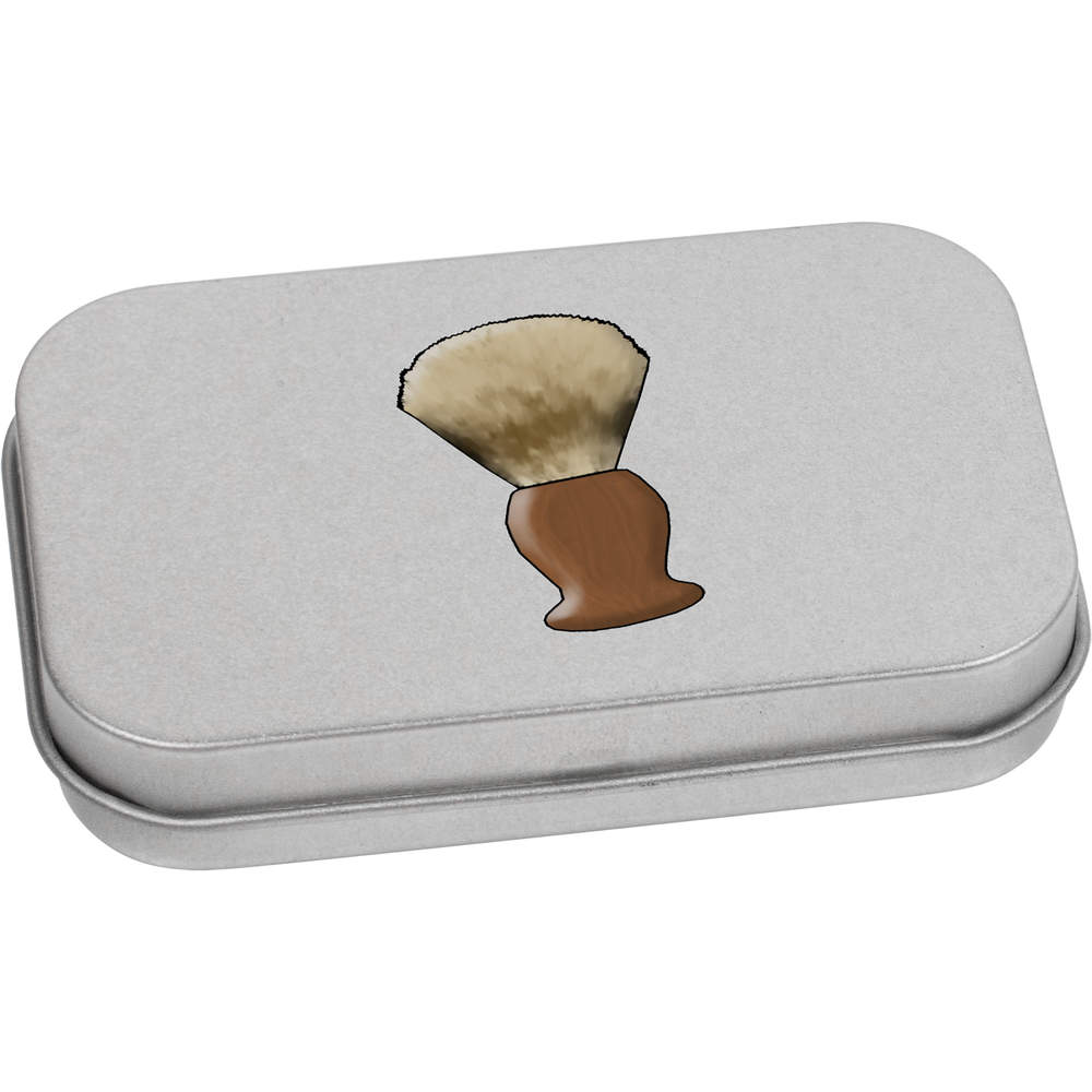 'Shaving Brush' Metal Hinged Tin / Storage Box (TT029924)