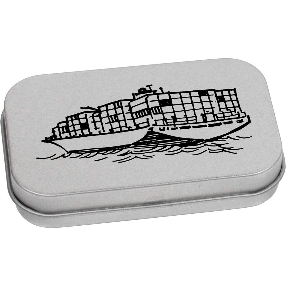 'Container Ship' Metal Hinged Tin / Storage Box (TT032086)