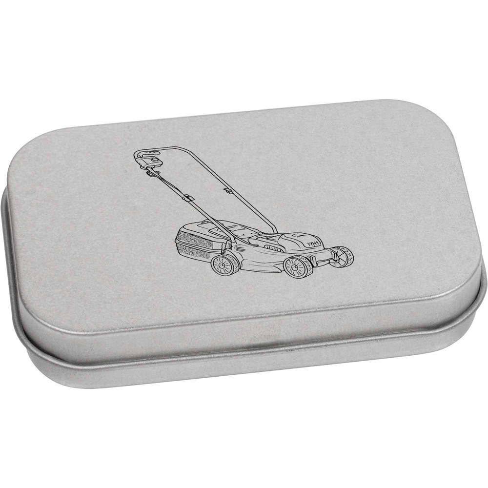 'Lawnmower' Metal Hinged Tin / Storage Box (TT032386)