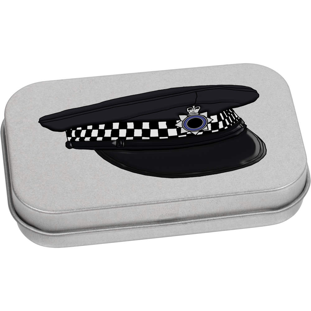 'Police Hat' Metal Hinged Tin / Storage Box (TT030033)