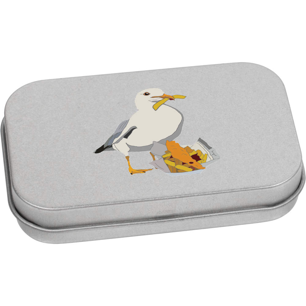 'Cheeky Seagull' Storage / Stationery Tin - Metal Hinged Keepsake Box for Stationery, Crafts, Sweets and Gifts (TT034659)