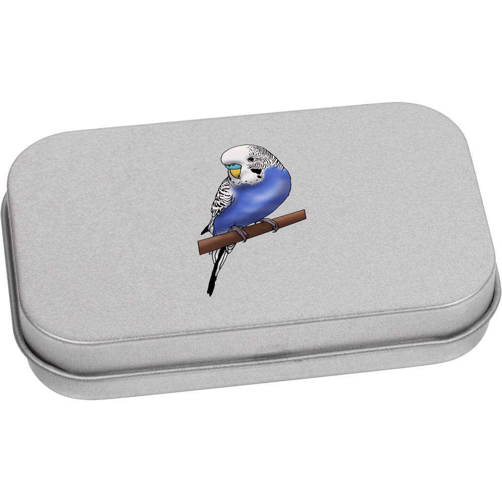'Perched Budgie' Metal Hinged Tin / Storage Box (TT035516)