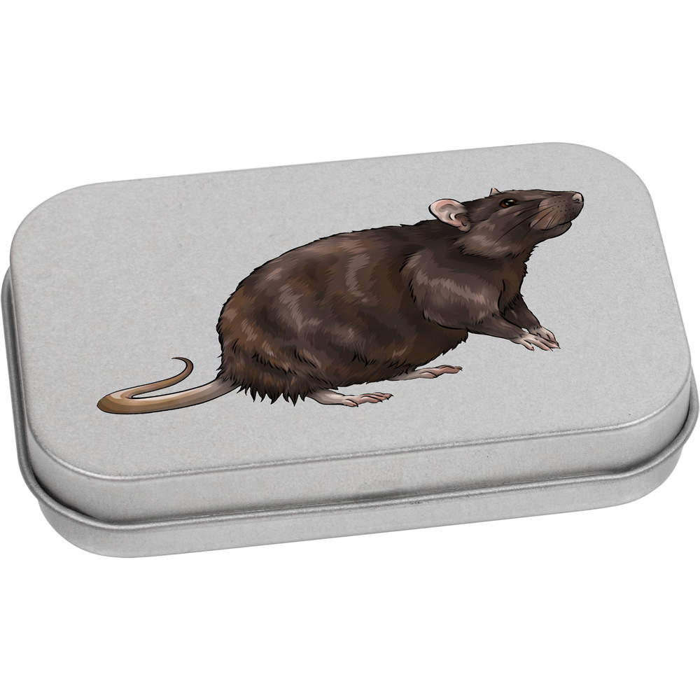 'Brown Rat' Storage / Stationery Tin - Metal Hinged Keepsake Box for Stationery, Crafts, Sweets and Gifts (TT036096)
