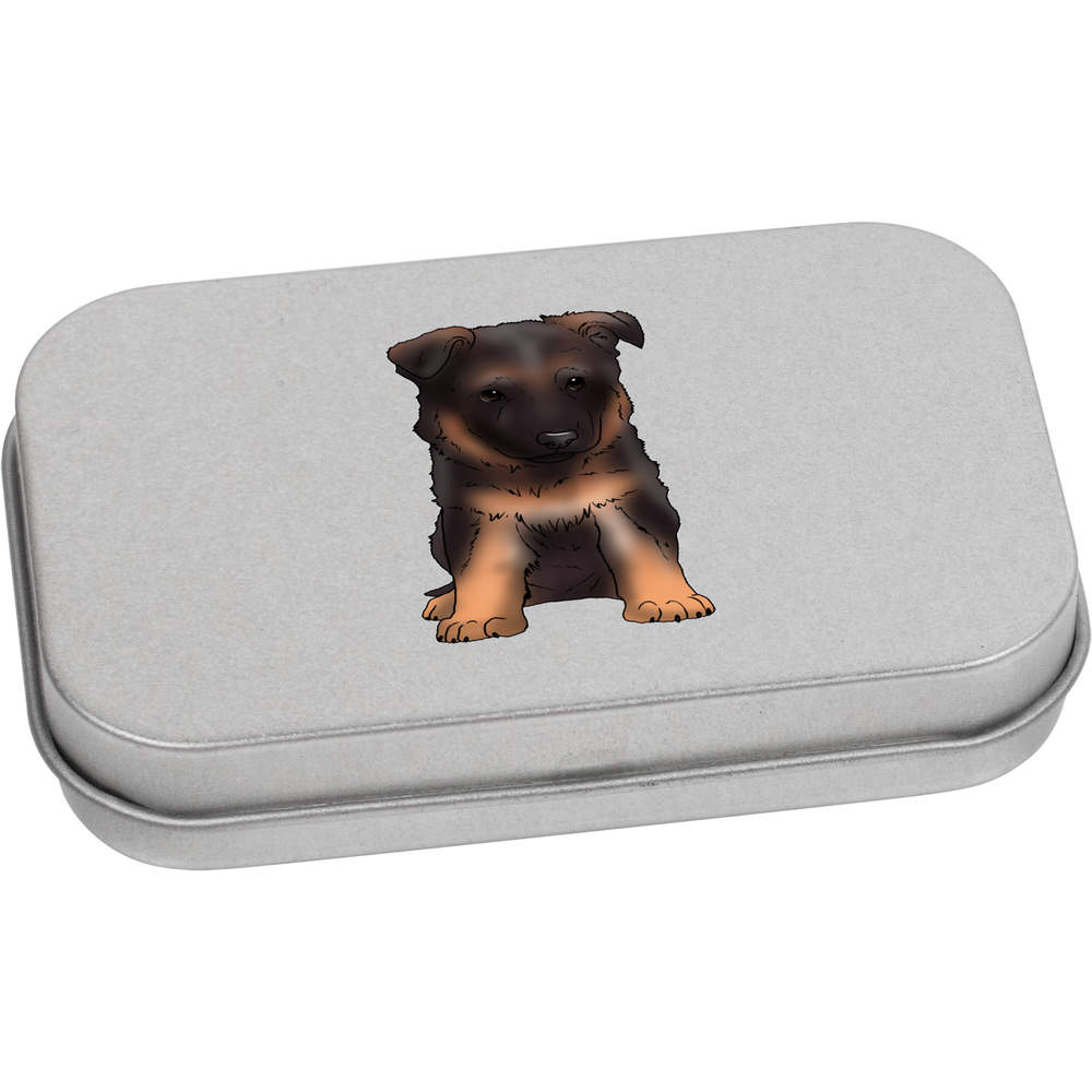 'German Shepherd Puppy' Metal Hinged Tin / Storage Box (TT036257)