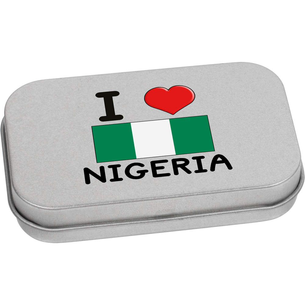 'I Love Nigeria' Metal Hinged Tin / Storage Box (TT033155)