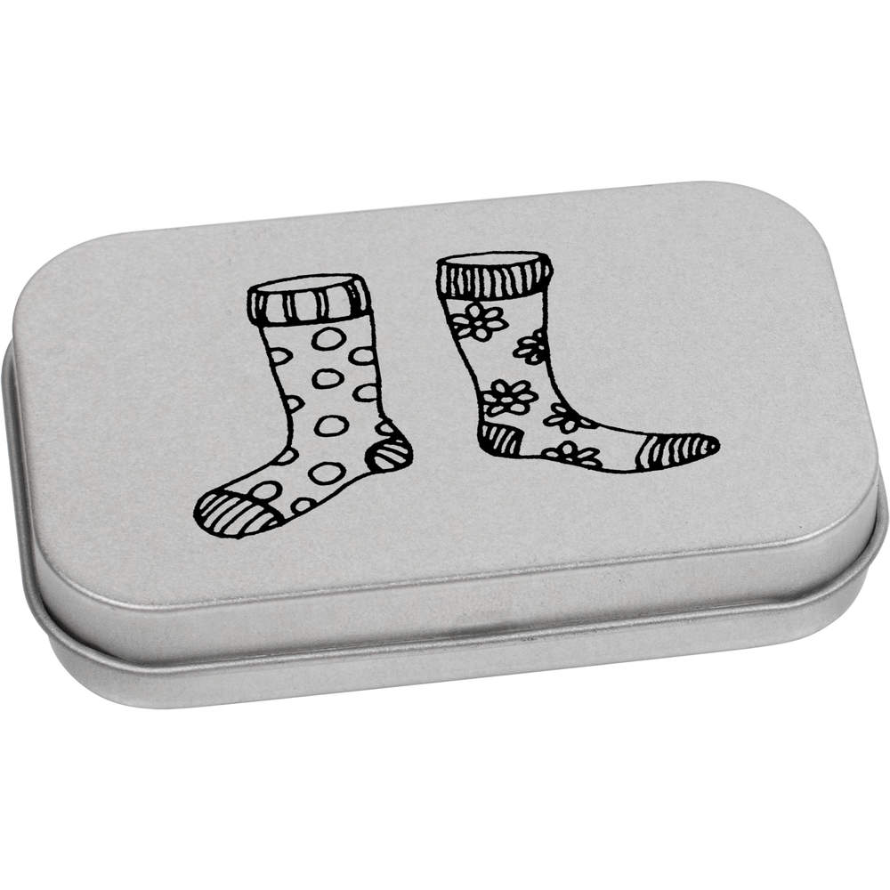 'Odd Socks' Metal Hinged Tin / Storage Box (TT037324)