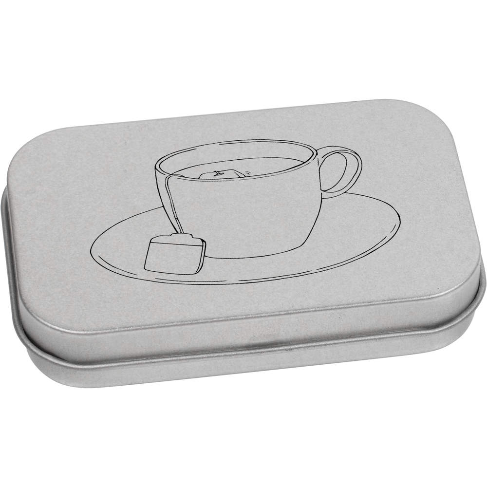 'cup of tea' Metal Hinged Tin / Storage Box (TT038476)