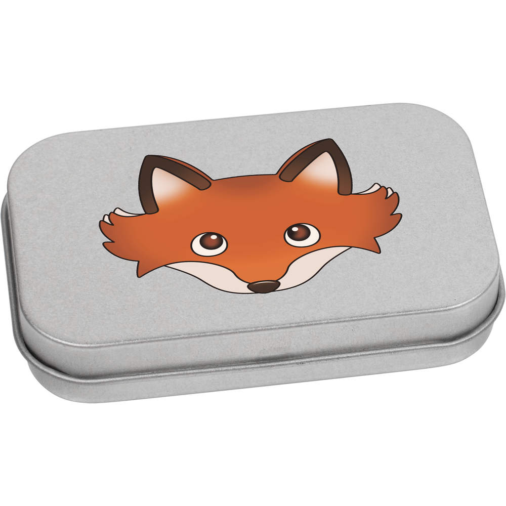 'Cute Fox Face' Metal Hinged Tin / Storage Box (TT038884)