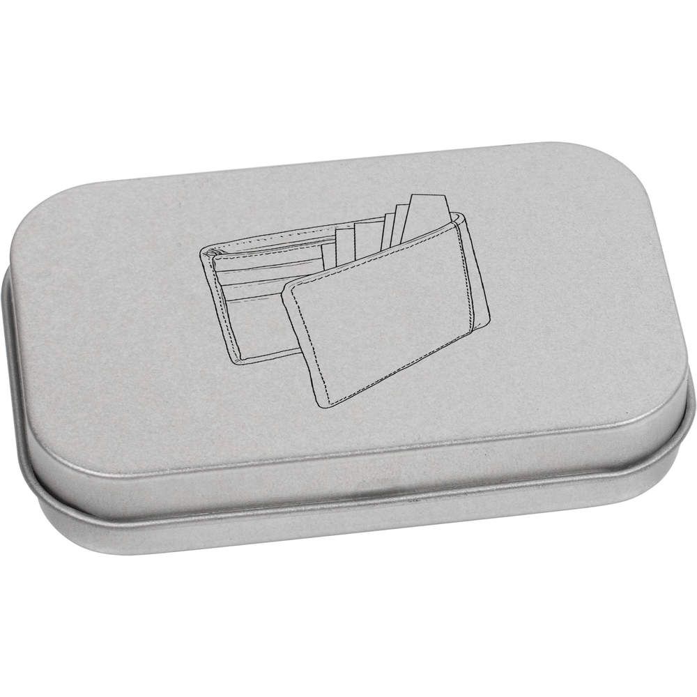 'Leather Wallet' Metal Hinged Tin / Storage Box (TT038945)
