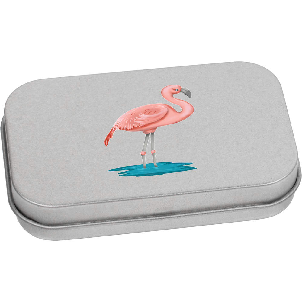 'Flamingo' Storage / Stationery Tin - Metal Hinged Keepsake Box for Stationery, Crafts, Sweets and Gifts (TT039248)