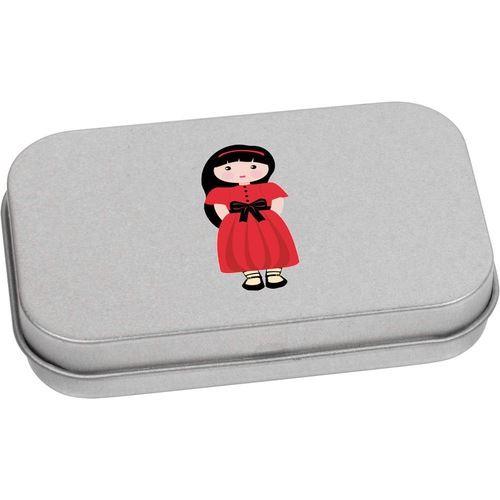 'Cute Girl Doll' Storage / Stationery Tin - Metal Hinged Keepsake Box for Stationery, Crafts, Sweets and Gifts (TT041269)