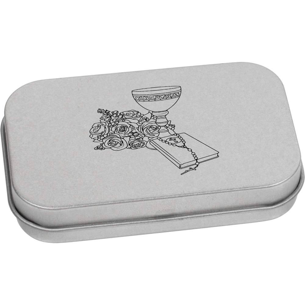 'Holy Communion Items' Metal Hinged Tin / Storage Box (TT042034)