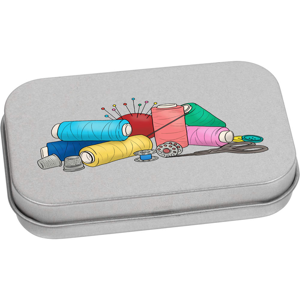 'Sewing Accessories' Storage / Stationery Tin - Metal Hinged Keepsake Box for Stationery, Crafts, Sweets and Gifts (TT042528)
