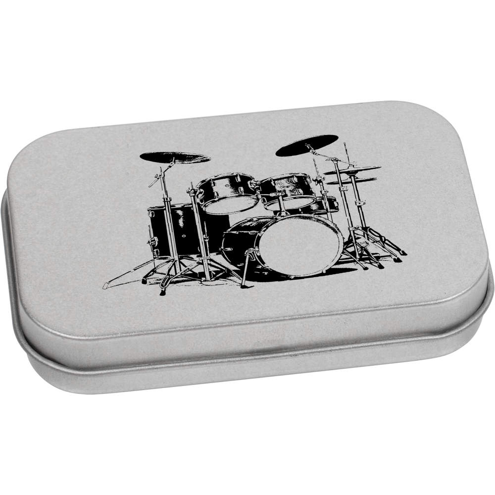'Drum Set' Metal Hinged Tin / Storage Box (TT043702)