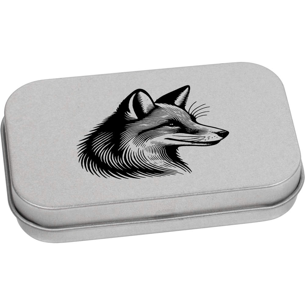 'Head of a Fox' Metal Hinged Tin / Storage Box (TT045426)