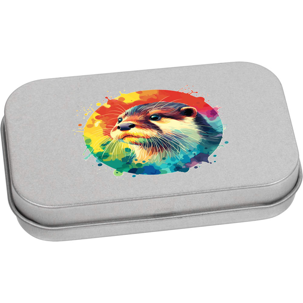'Colourful Otter' Storage / Stationery Tin - Metal Hinged Keepsake Box for Stationery, Crafts, Sweets and Gifts (TT047490)