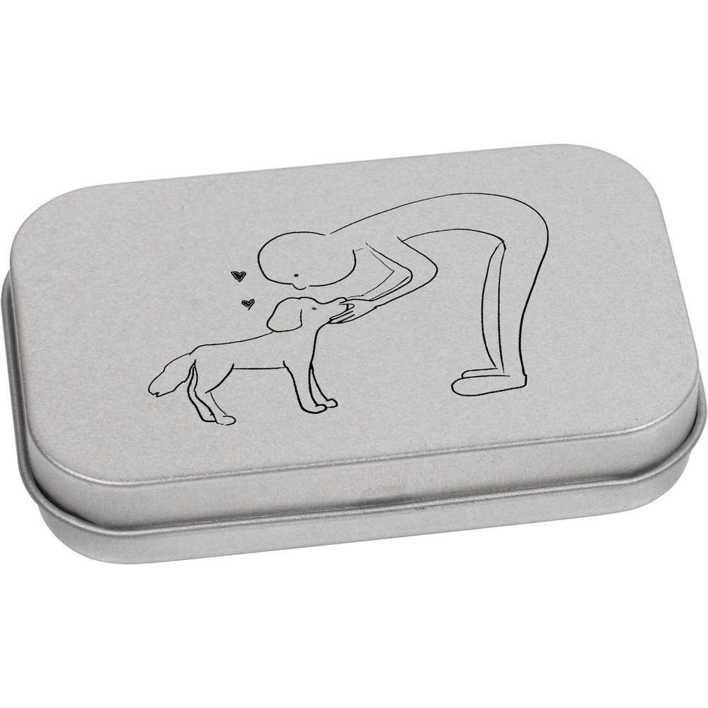 'Human And Dog' Storage / Stationery Tin - Metal Hinged Keepsake Box for Stationery, Crafts, Sweets and Gifts (TT047562)