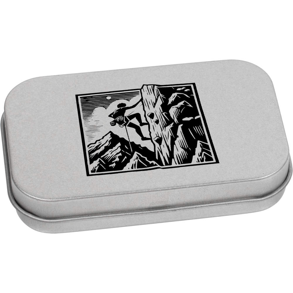 'Mountain Rock Climbing' Metal Hinged Tin / Storage Box (TT047699)