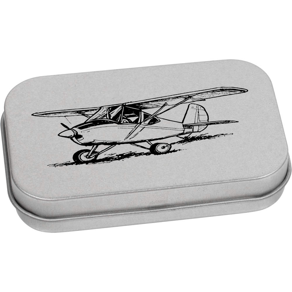 80mm 'Microlight Aircraft' Metal Hinged Tin / Storage Box (TT00248114)
