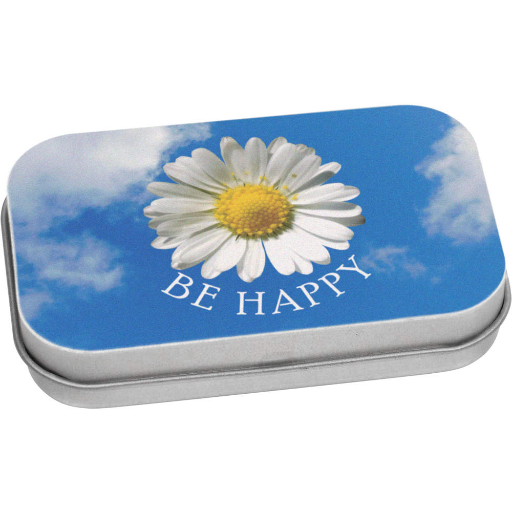 'Be Happy' Metal Hinged Tin / Storage Box (TT048568)
