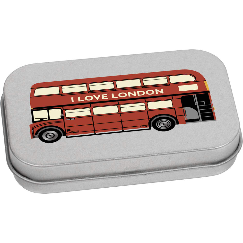 'Love London Bus' Metal Hinged Storage Tin - 80mm x 50mm - Keepsake Box for Stationery, Crafts, Sweets and Small Gifts (TT00249731)