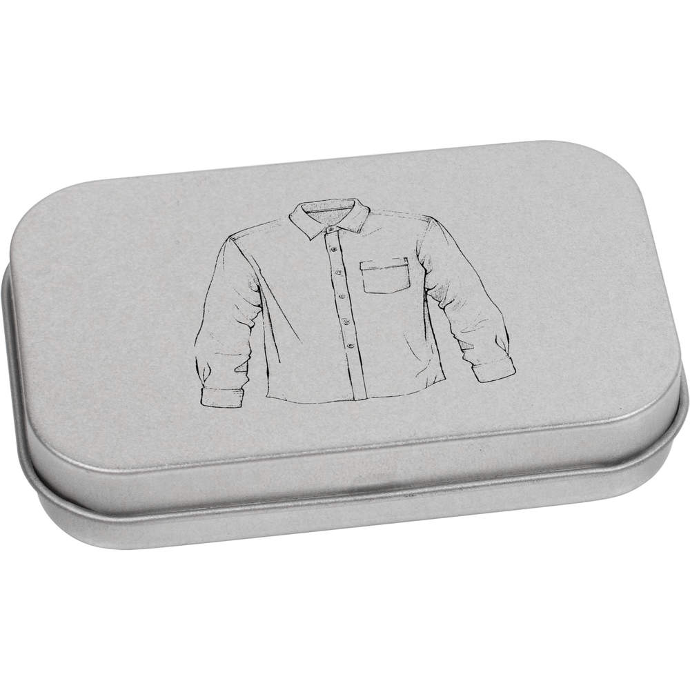 'Men's Shirt' Storage / Stationery Tin - Metal Hinged Keepsake Box for Stationery, Crafts, Sweets and Gifts (TT048851)