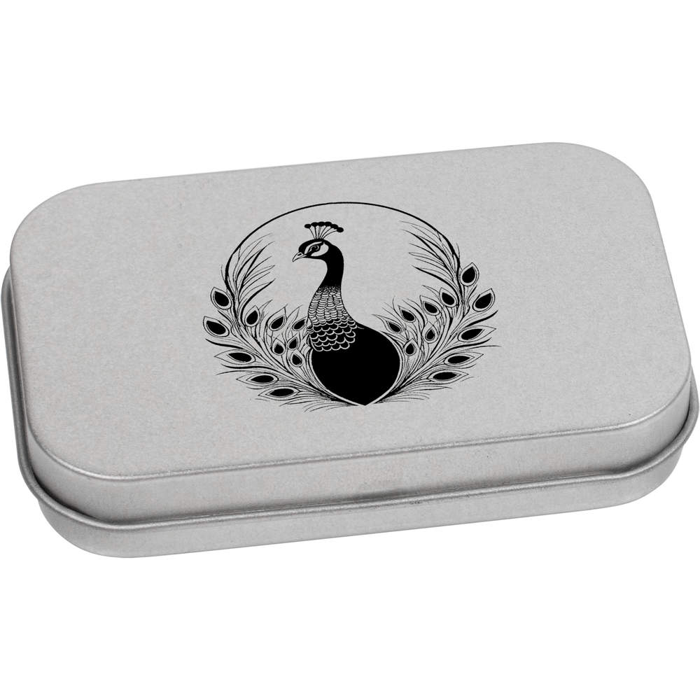 'Majestic Peacock' Metal Hinged Tin / Storage Box (TT050149)