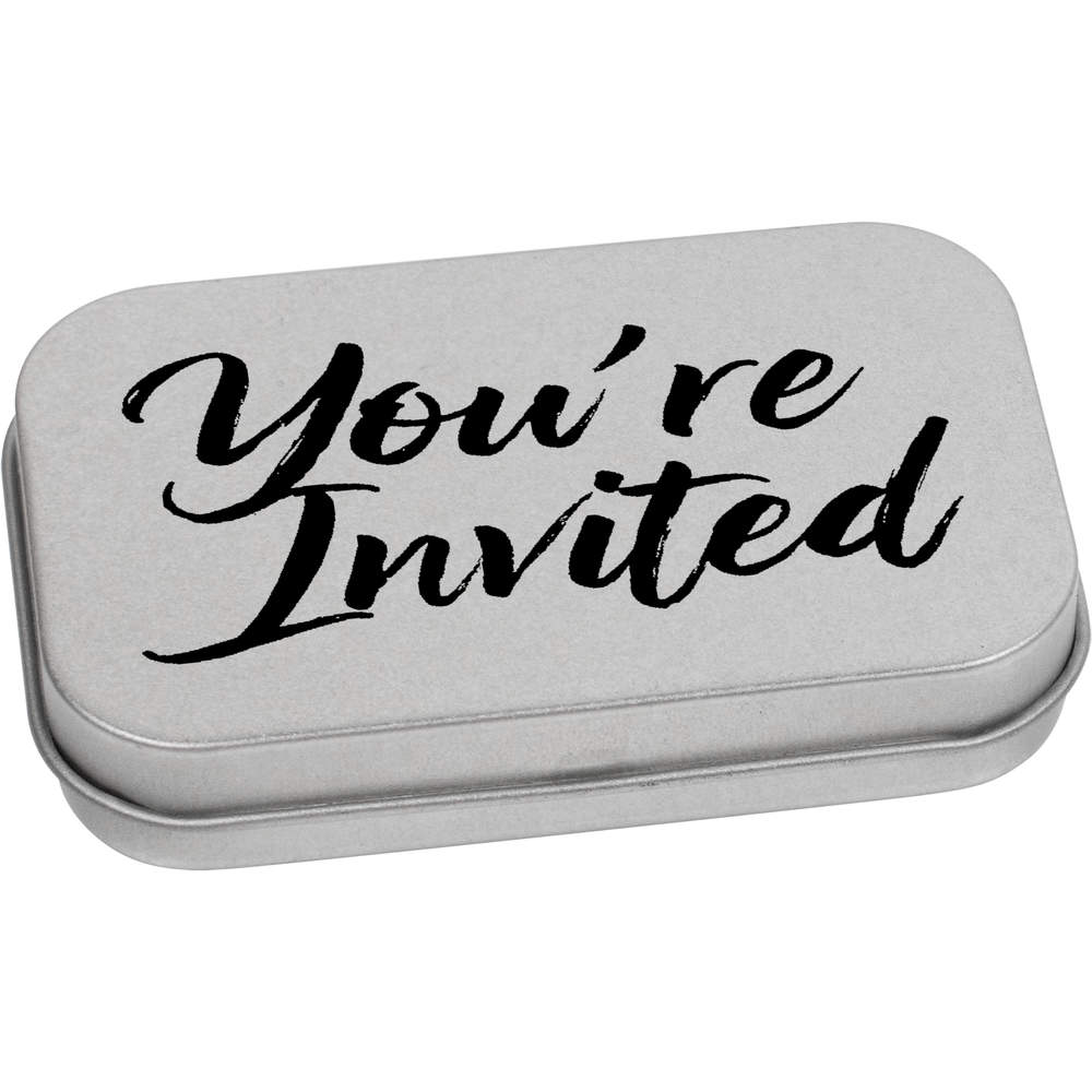 'You're Invited' Metal Hinged Tin / Storage Box (TT051197)