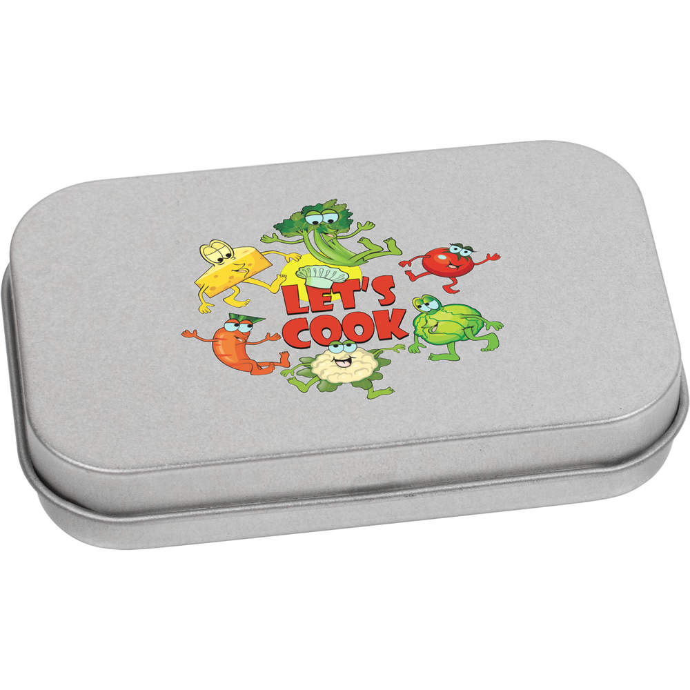 80mm 'Vegetable cartoon' Metal Hinged Tin / Storage Box (TT00265589)