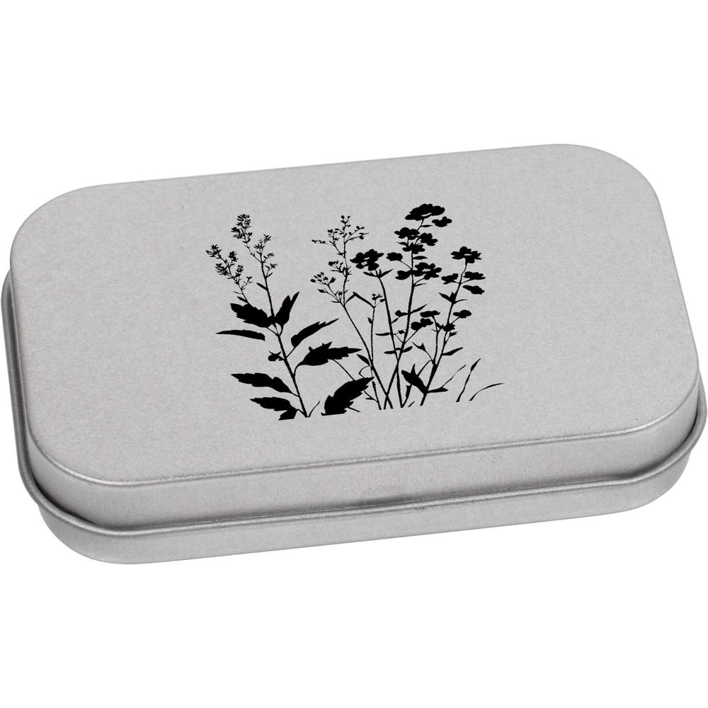 'Botanical Flowers' Storage / Stationery Tin - Metal Hinged Keepsake Box for Stationery, Crafts, Sweets and Gifts (TT051543)