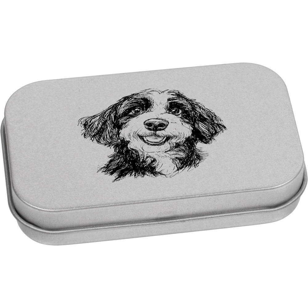 80mm 'Bernedoodle Puppy' Metal Hinged Tin / Storage Box (TT00266039)